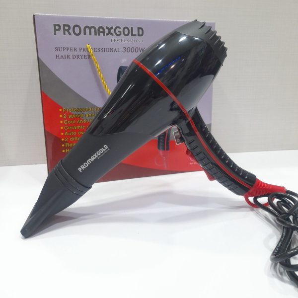 سشوار پرومکس  pro max Goldمدل ۵۷۲۸ با توان ۳۰۰۰ وات
